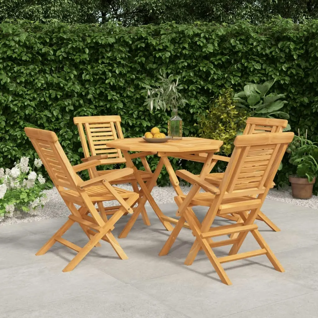 5 Piece Garden Dining Set Solid Wood Teak 3155026