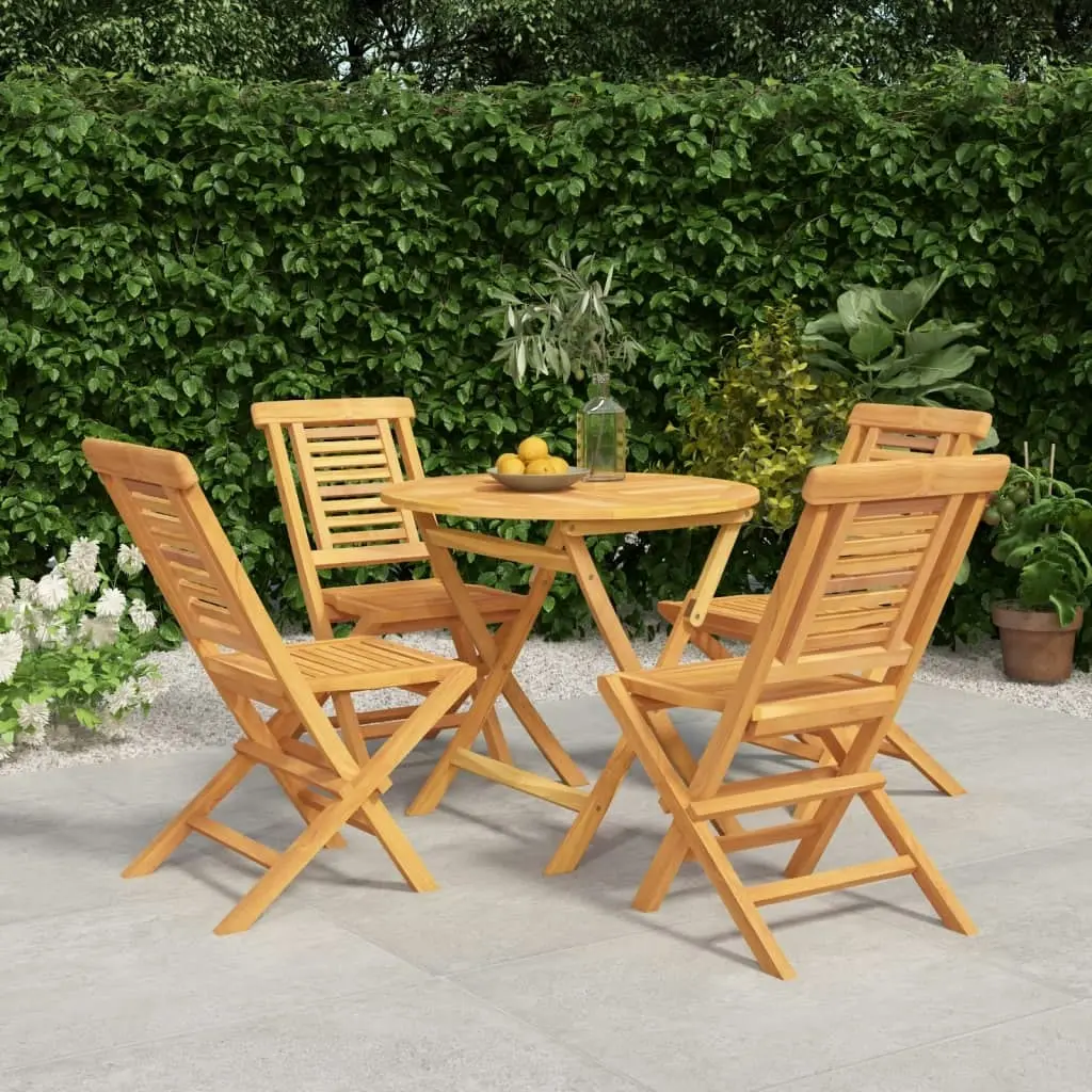 5 Piece Garden Dining Set Solid Wood Teak 3155016