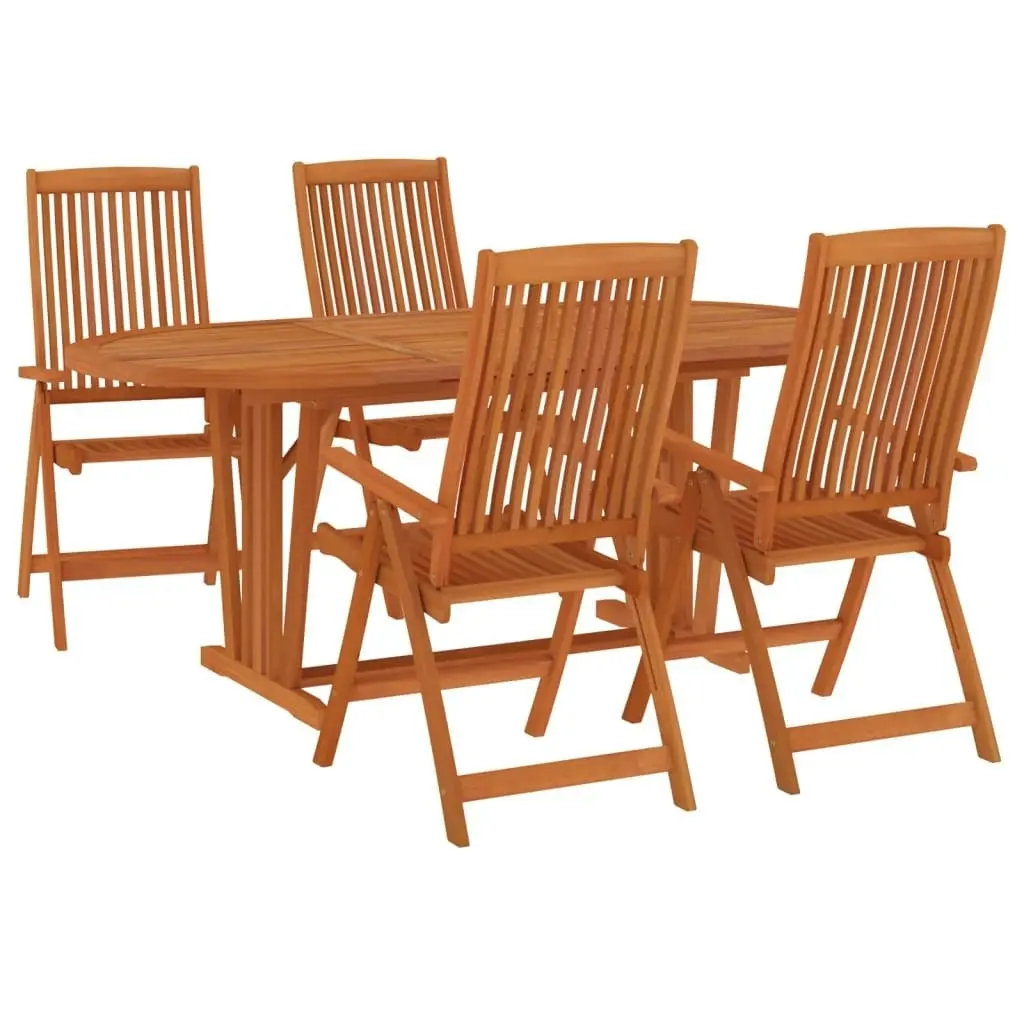 5 Piece Garden Dining Set Solid Wood Eucalyptus 3087341