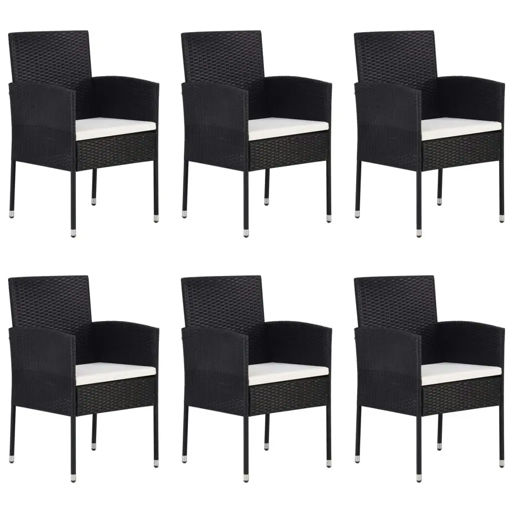 7 Piece Garden Dining Set Black 3067835