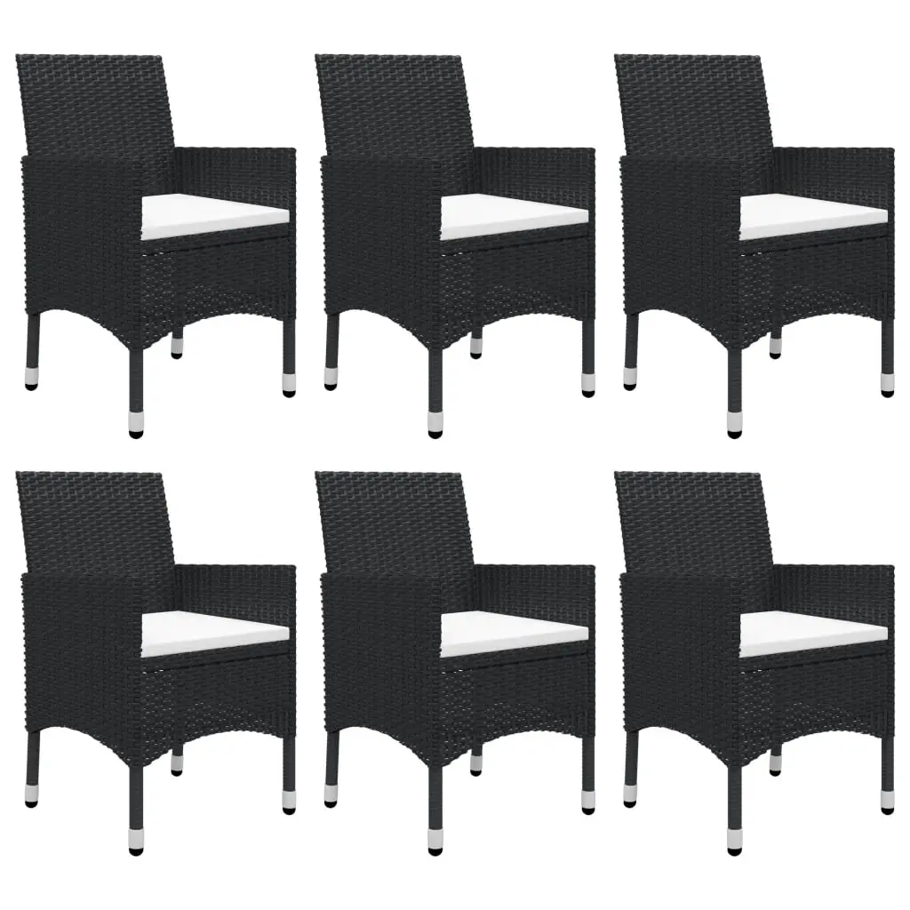 7 Piece Garden Dining Set Black 3067765