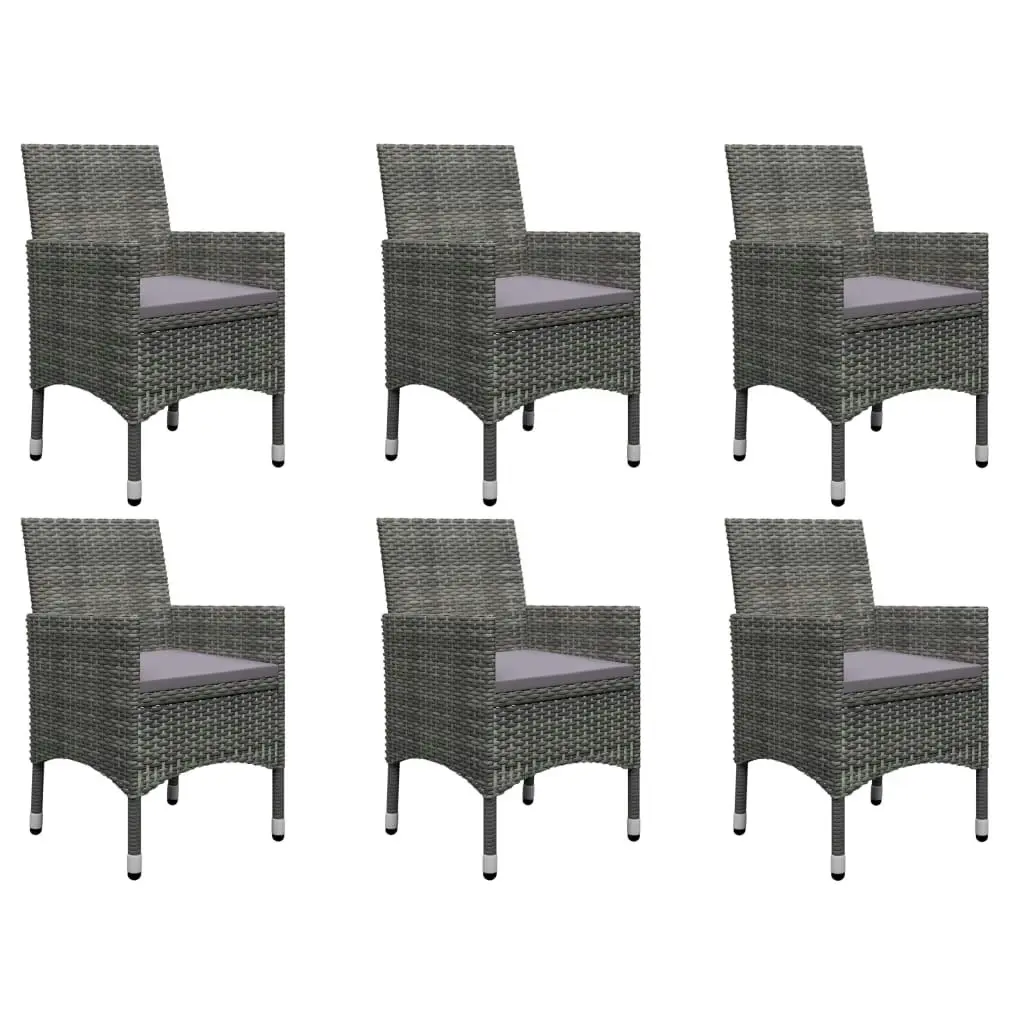 7 Piece Garden Dining Set Grey 3068793