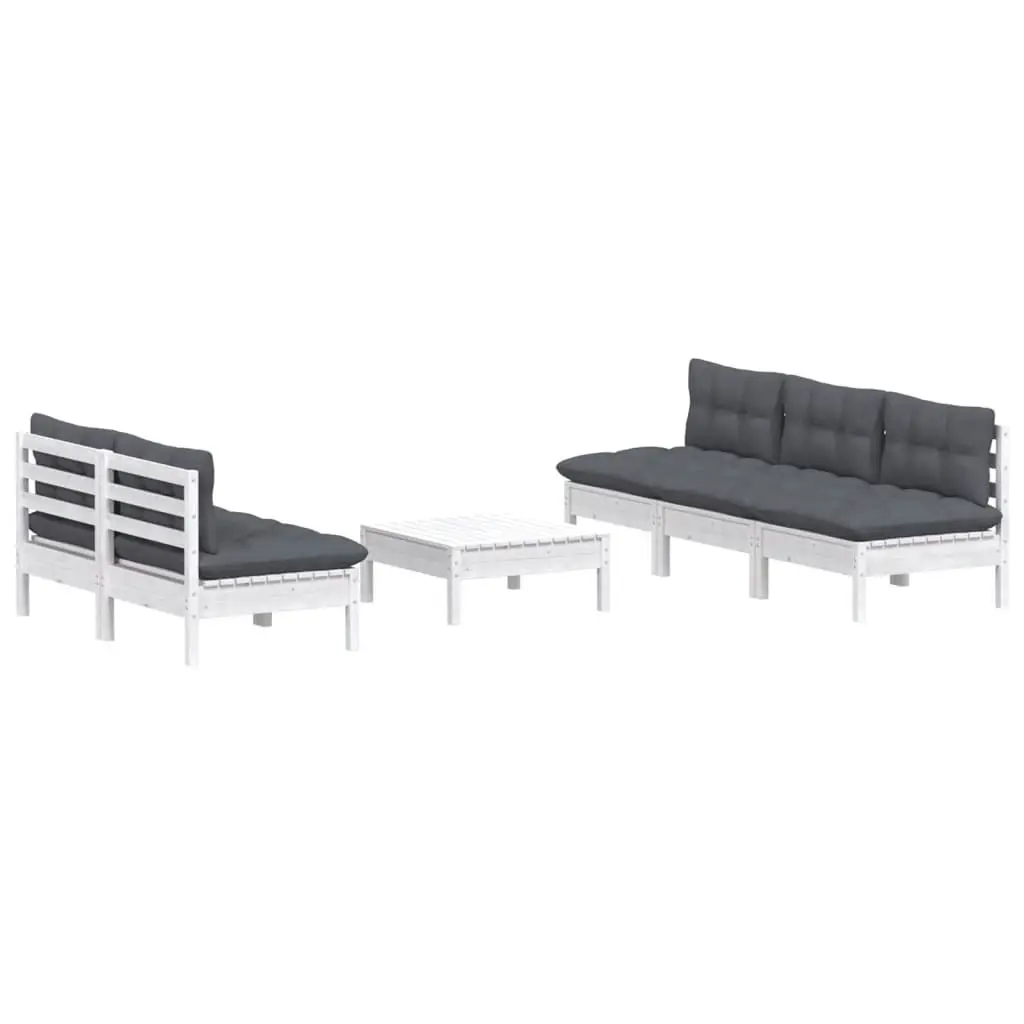 6 Piece Garden Lounge Set with Anthracite Cushions Pinewood 3096089