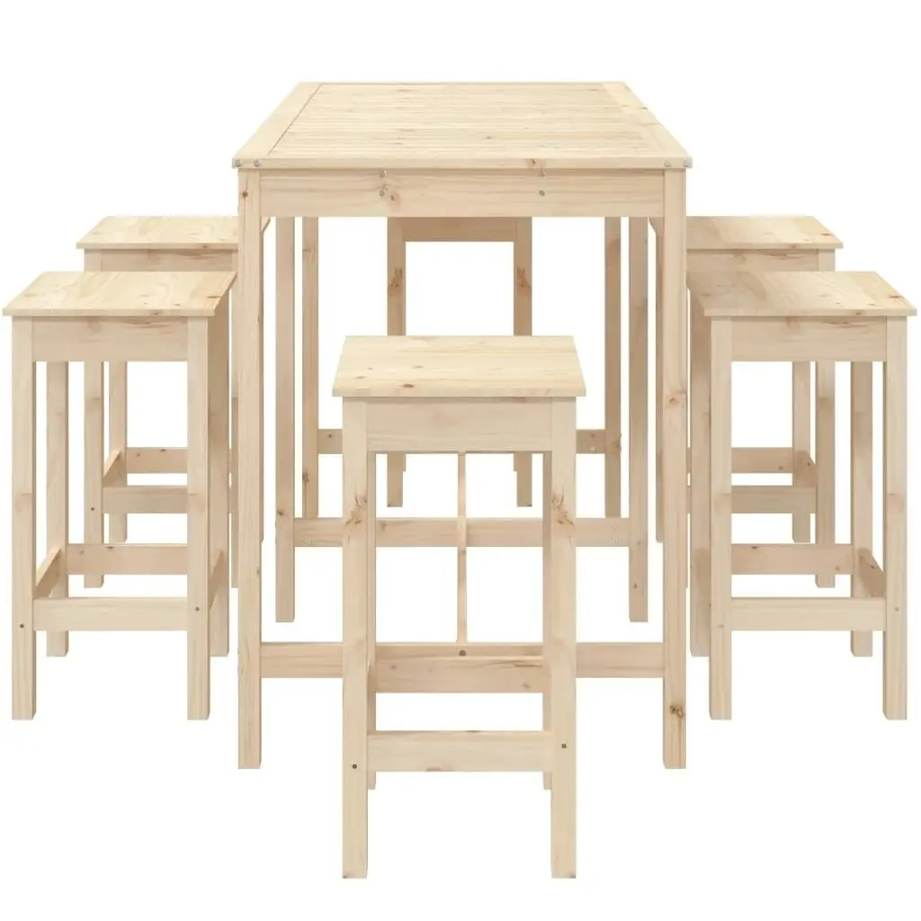 7 Piece Garden Bar Set Solid Wood Pine 3154755