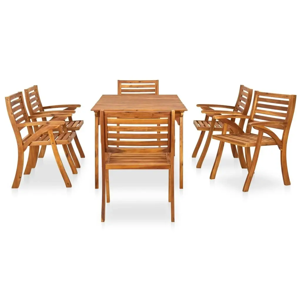 7 Piece Garden Dining Set Solid Acacia Wood 3057924