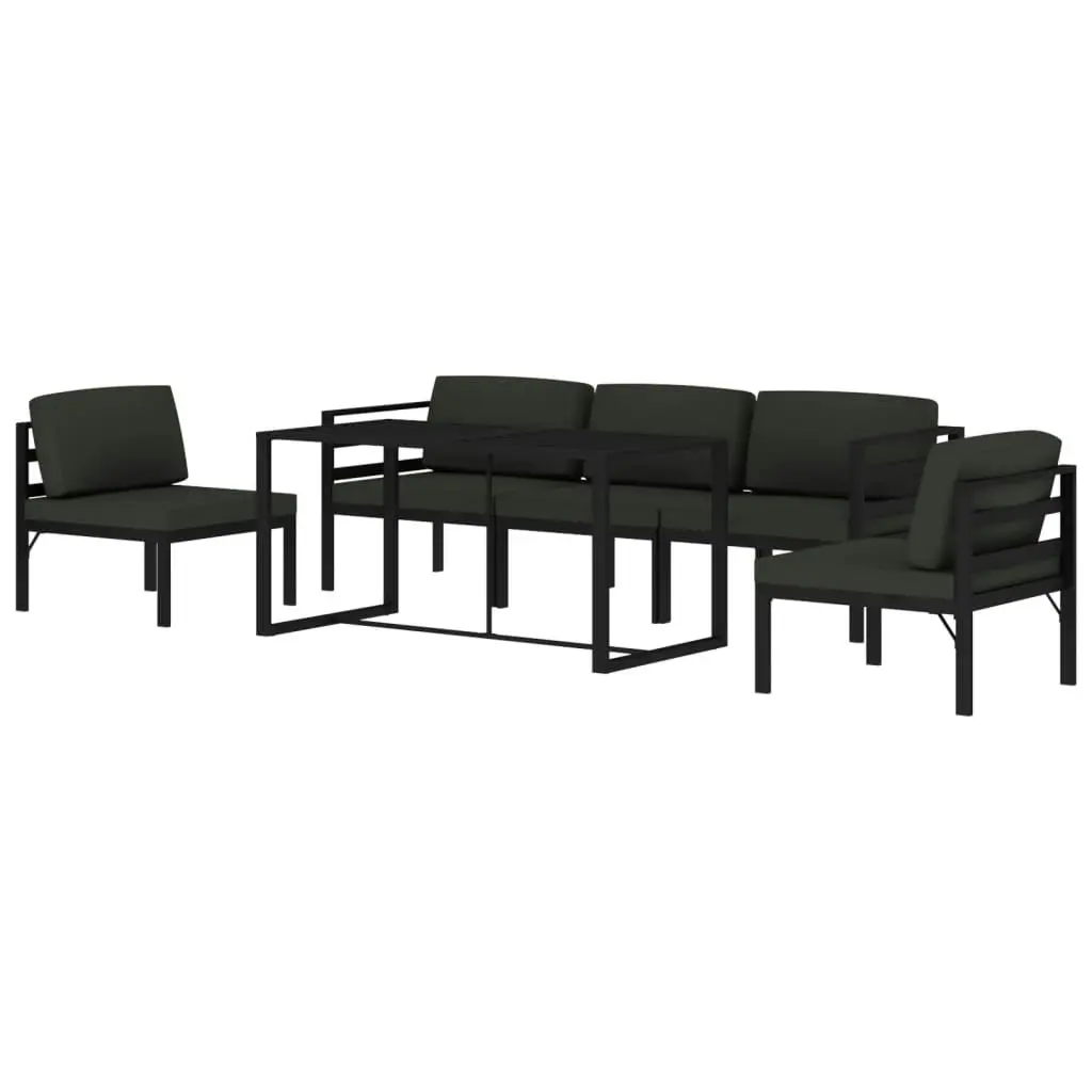 6 Piece Garden Lounge Set with Cushions Aluminium Anthracite 3115919