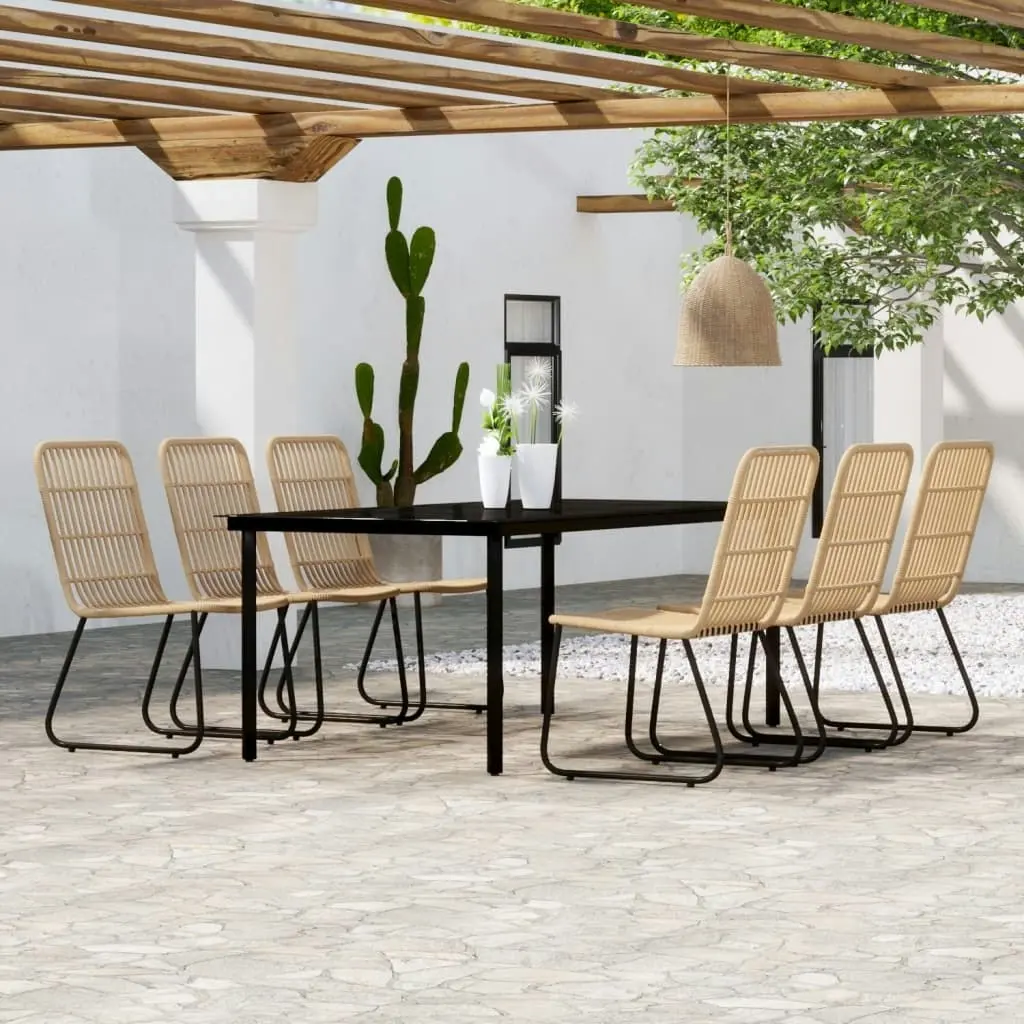 7 Piece Garden Dining Set Oak 3099165