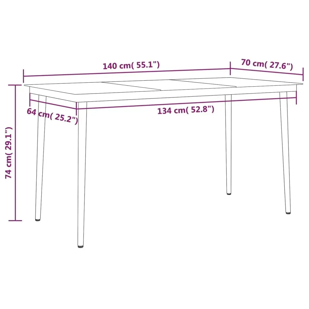 7 Piece Garden Dining Set Anthracite 3099628