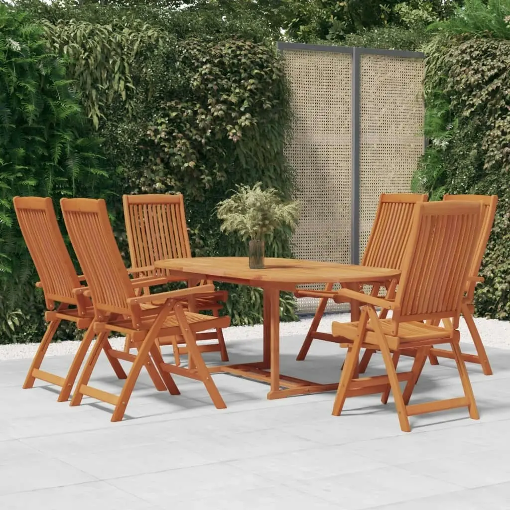 7 Piece Garden Dining Set Solid Wood Eucalyptus 3087337