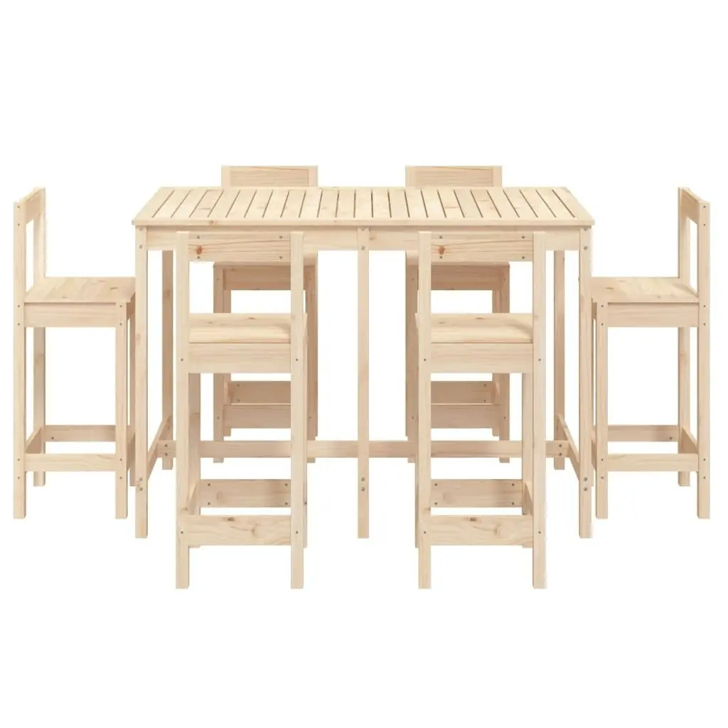 7 Piece Garden Bar Set Solid Wood Pine 3154760