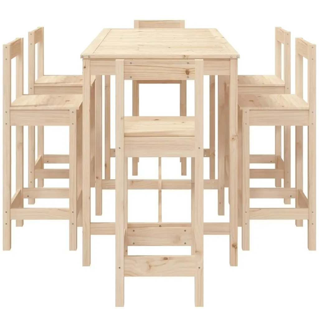 7 Piece Garden Bar Set Solid Wood Pine 3154760