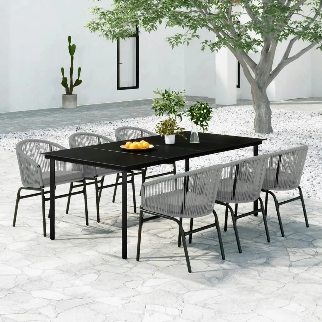 7 Piece Garden Dining Set Grey 3099237