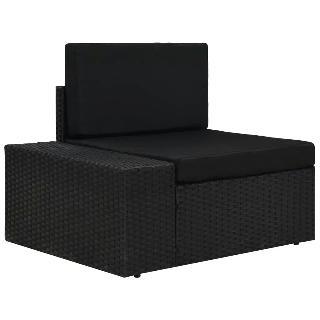 7 Piece Garden Lounge Set Poly Rattan Black 3054578