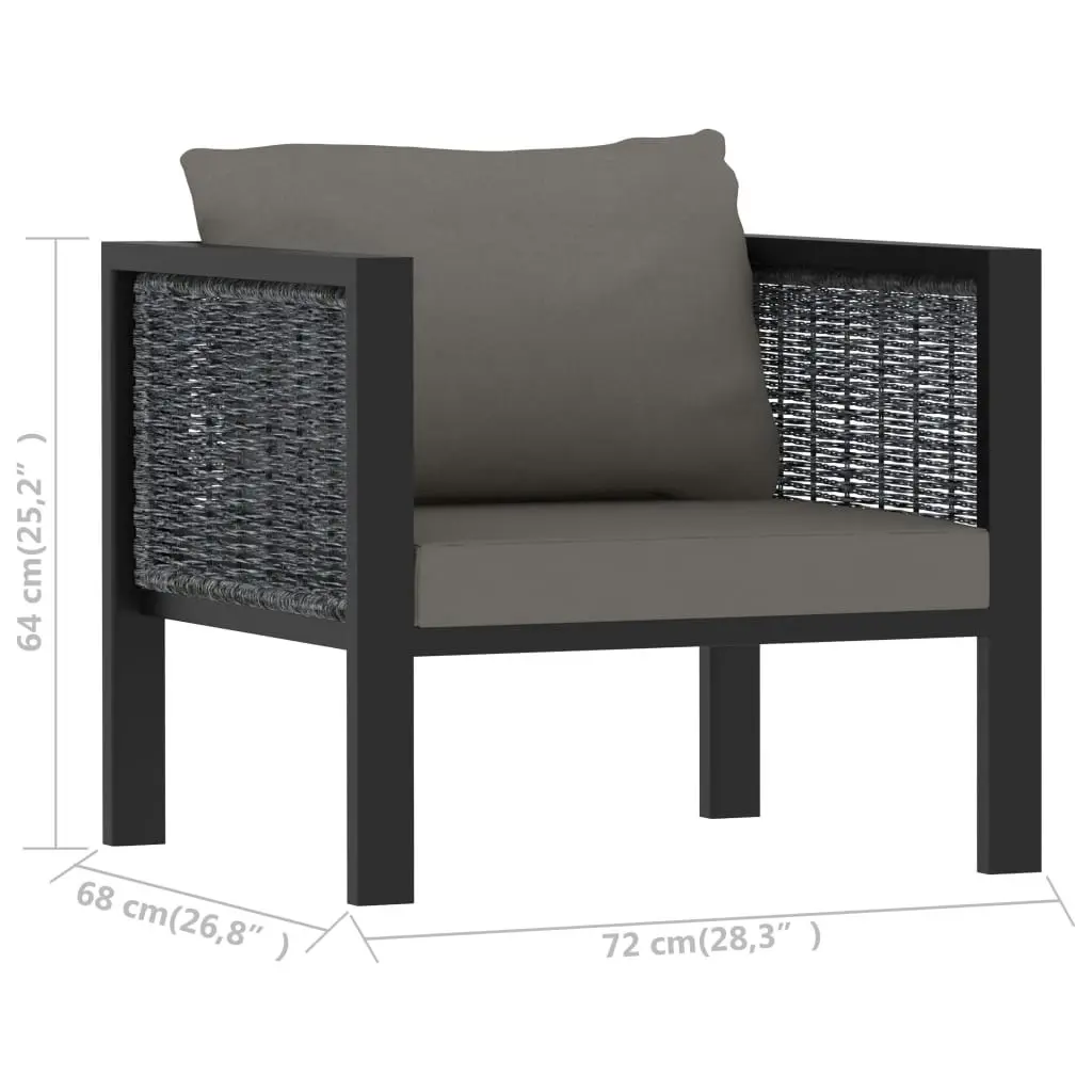 7 Piece Garden Lounge Set with Cushions Poly Rattan Anthracite 49403