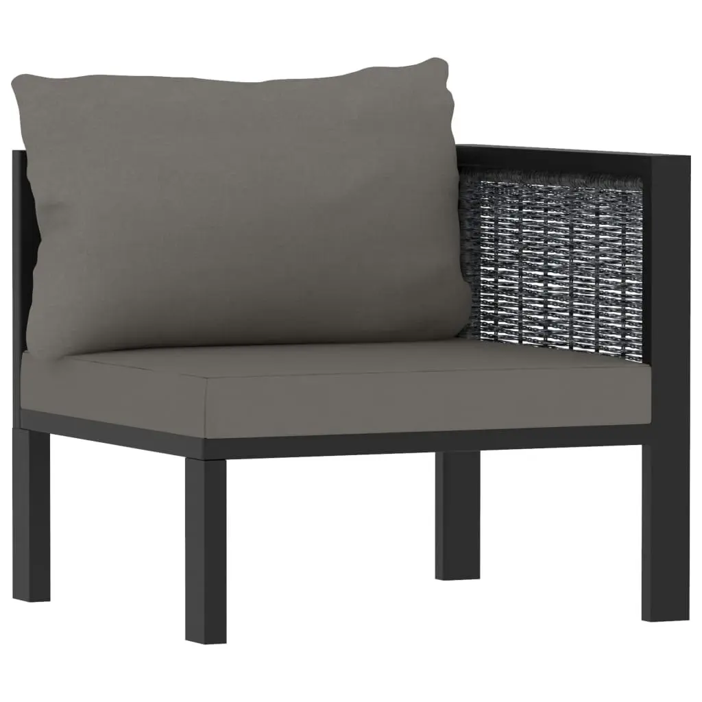 7 Piece Garden Lounge Set with Cushions Poly Rattan Anthracite 49403