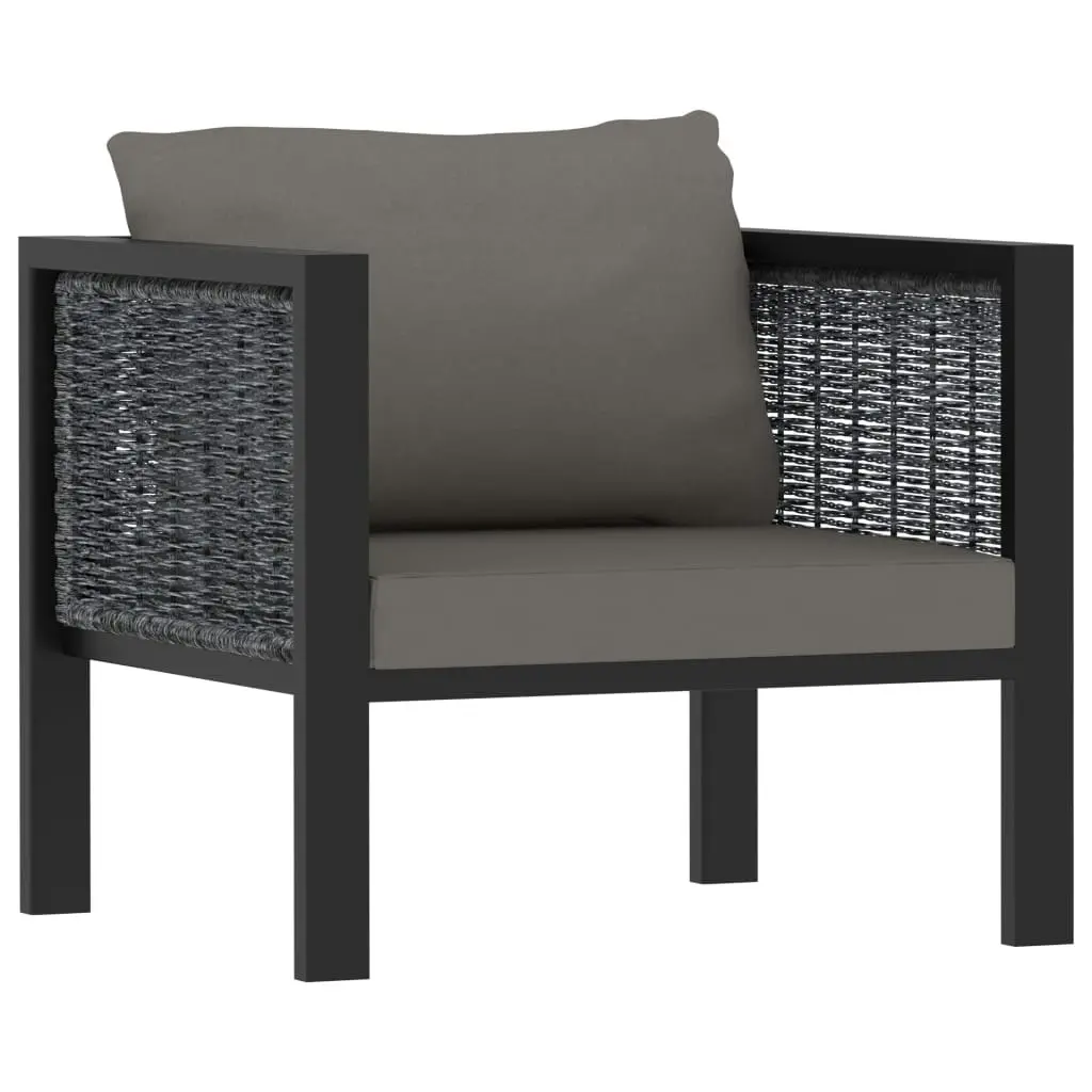 7 Piece Garden Lounge Set with Cushions Poly Rattan Anthracite 49403