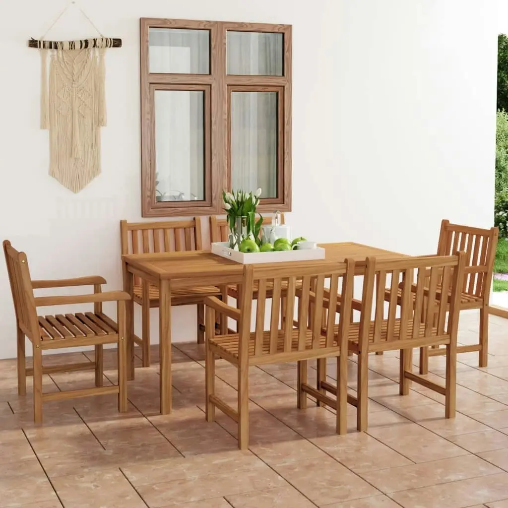 7 Piece Garden Dining Set Solid Teak Wood 3059940