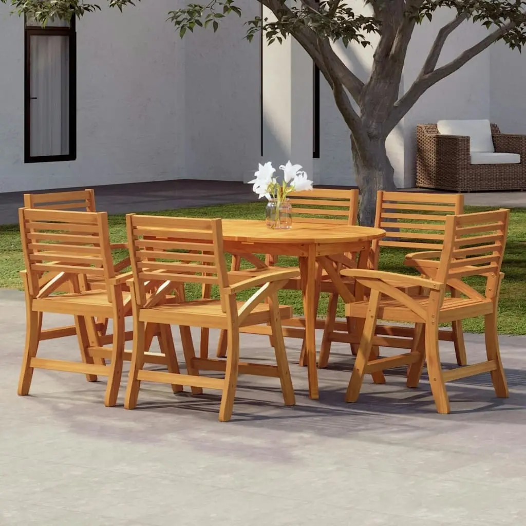 7 Piece Garden Dining Set Solid Wood Acacia 3156861