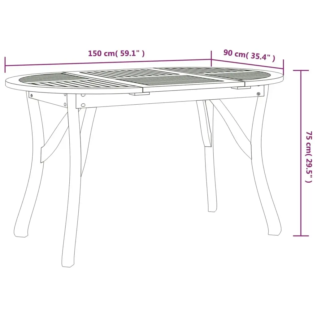 7 Piece Garden Dining Set Solid Wood Acacia 3156861