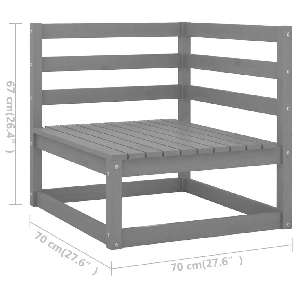 7 Piece Garden Lounge Set Grey Solid Pinewood 3075741