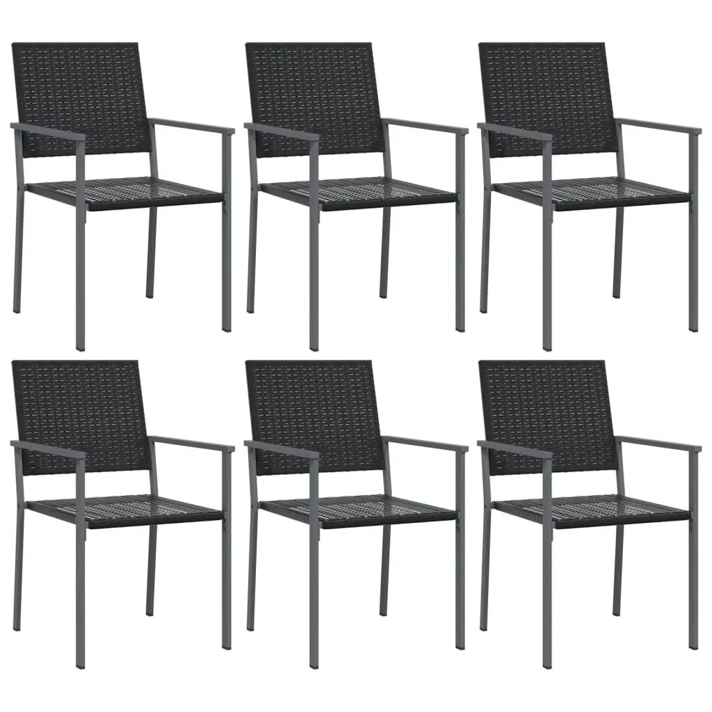 7 Piece Garden Dining Set Poly Rattan and Steel 3187028