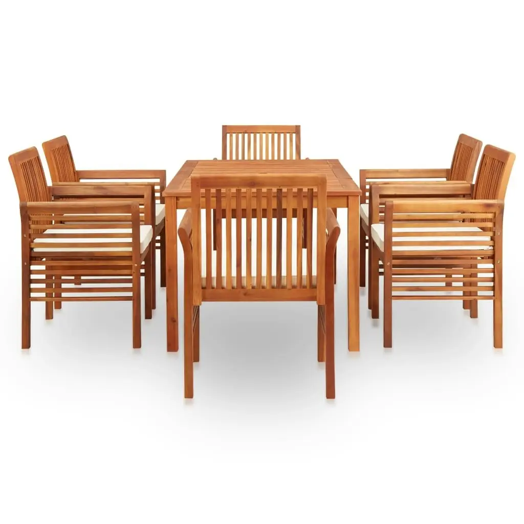 7 Piece Outdoor Dining Set with Cushions Solid Wood Acacia 278898