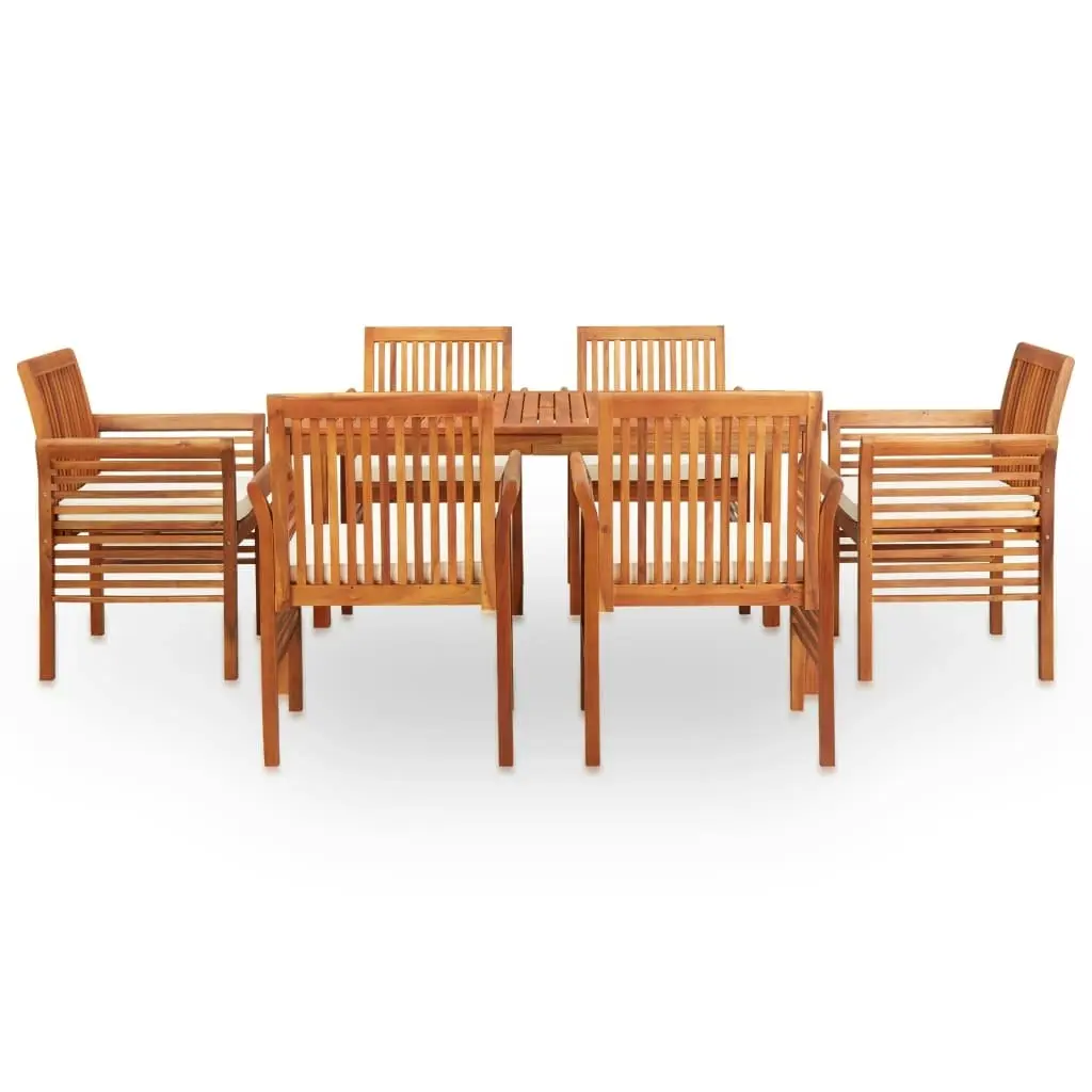 7 Piece Outdoor Dining Set with Cushions Solid Wood Acacia 278898