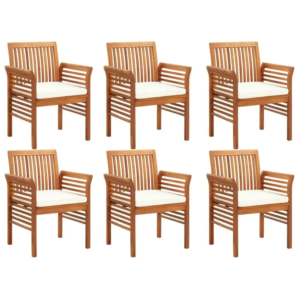 7 Piece Outdoor Dining Set with Cushions Solid Wood Acacia 278898