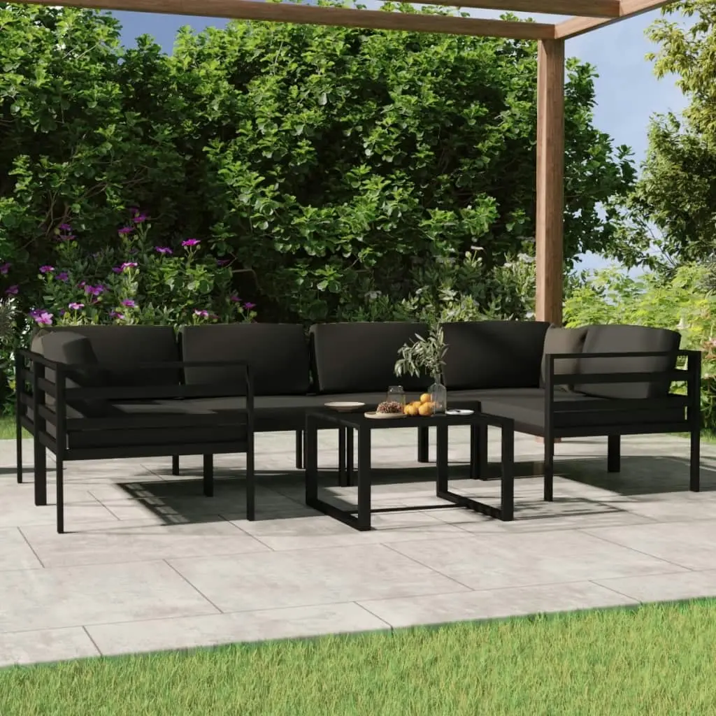 7 Piece Garden Lounge Set with Cushions Aluminium Anthracite 3107810