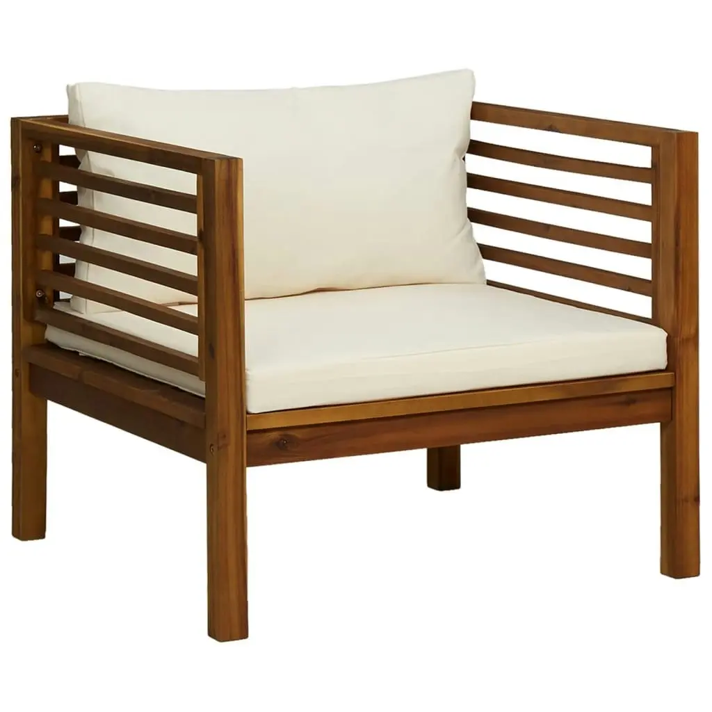 7 Piece Garden Lounge Set with Cream Cushion Solid Acacia Wood 3086930