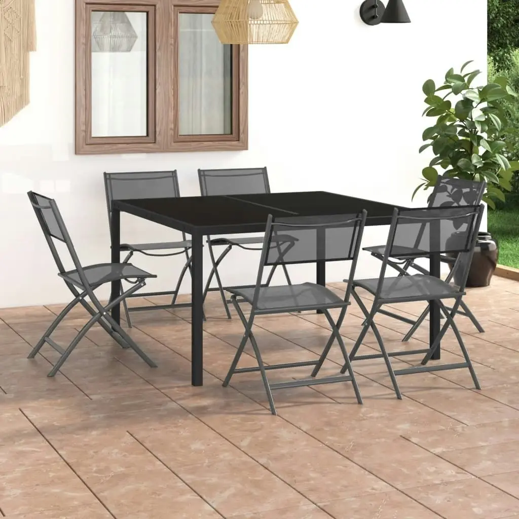 7 Piece Outdoor Dining Set Steel 3073535