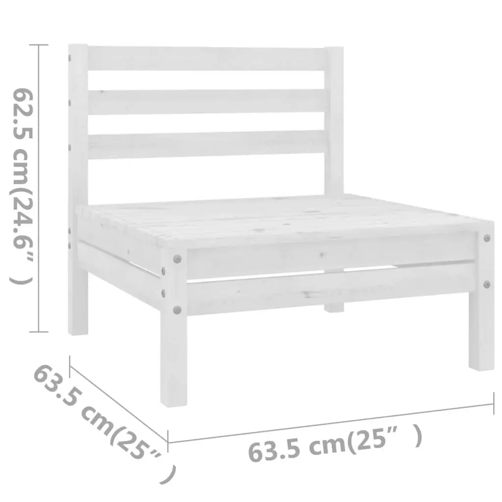 6 Piece Garden Lounge Set Solid Pinewood White 3082643