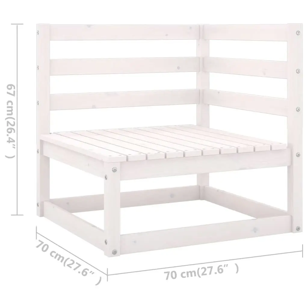 6 Piece Garden Lounge Set White Solid Pinewood 3075440