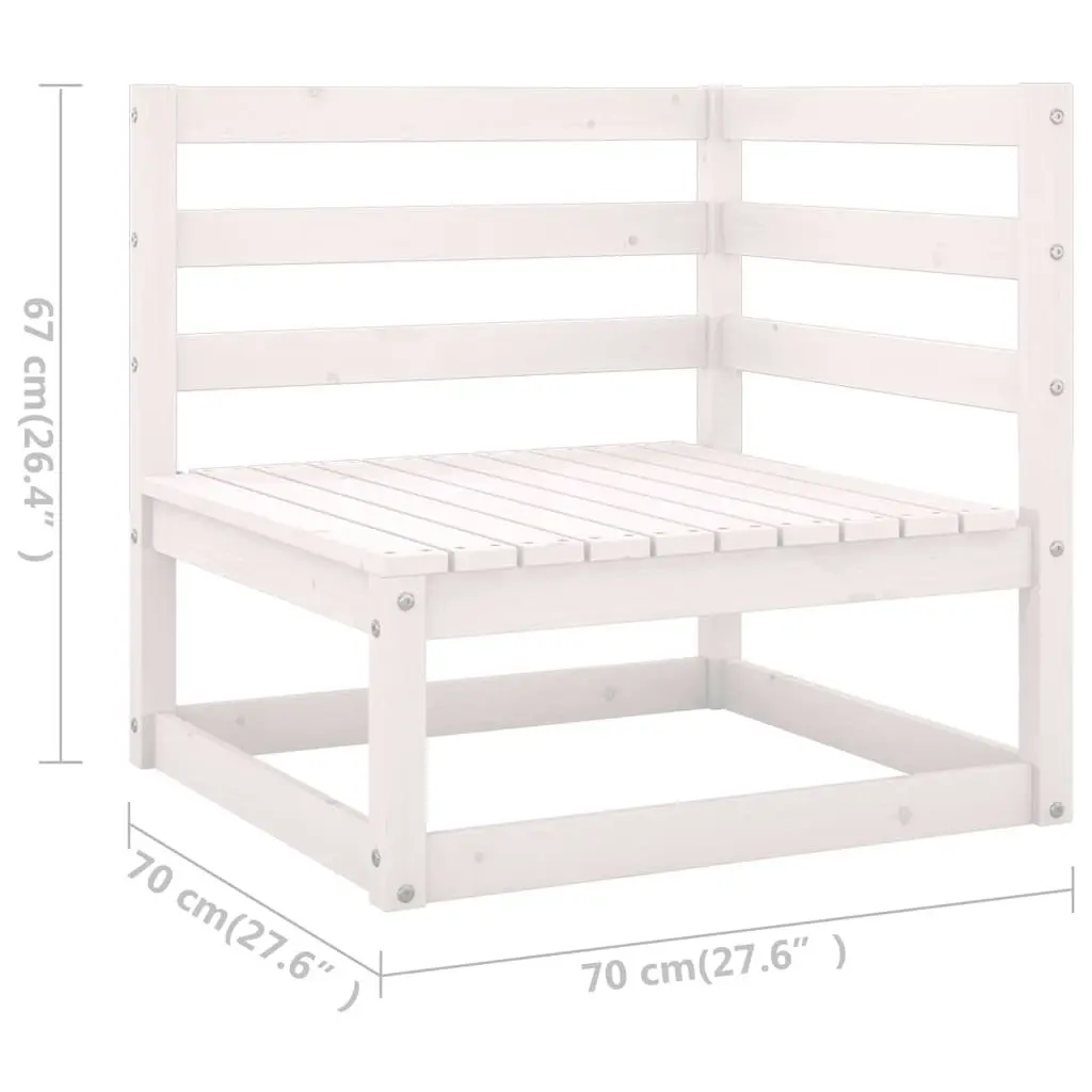 6 Piece Garden Lounge Set White Solid Pinewood 3075520