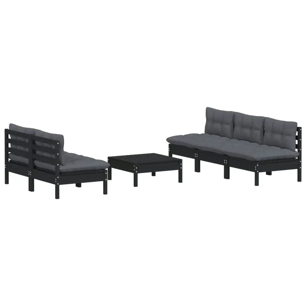 6 Piece Garden Lounge Set with Anthracite Cushions Pinewood 3096092