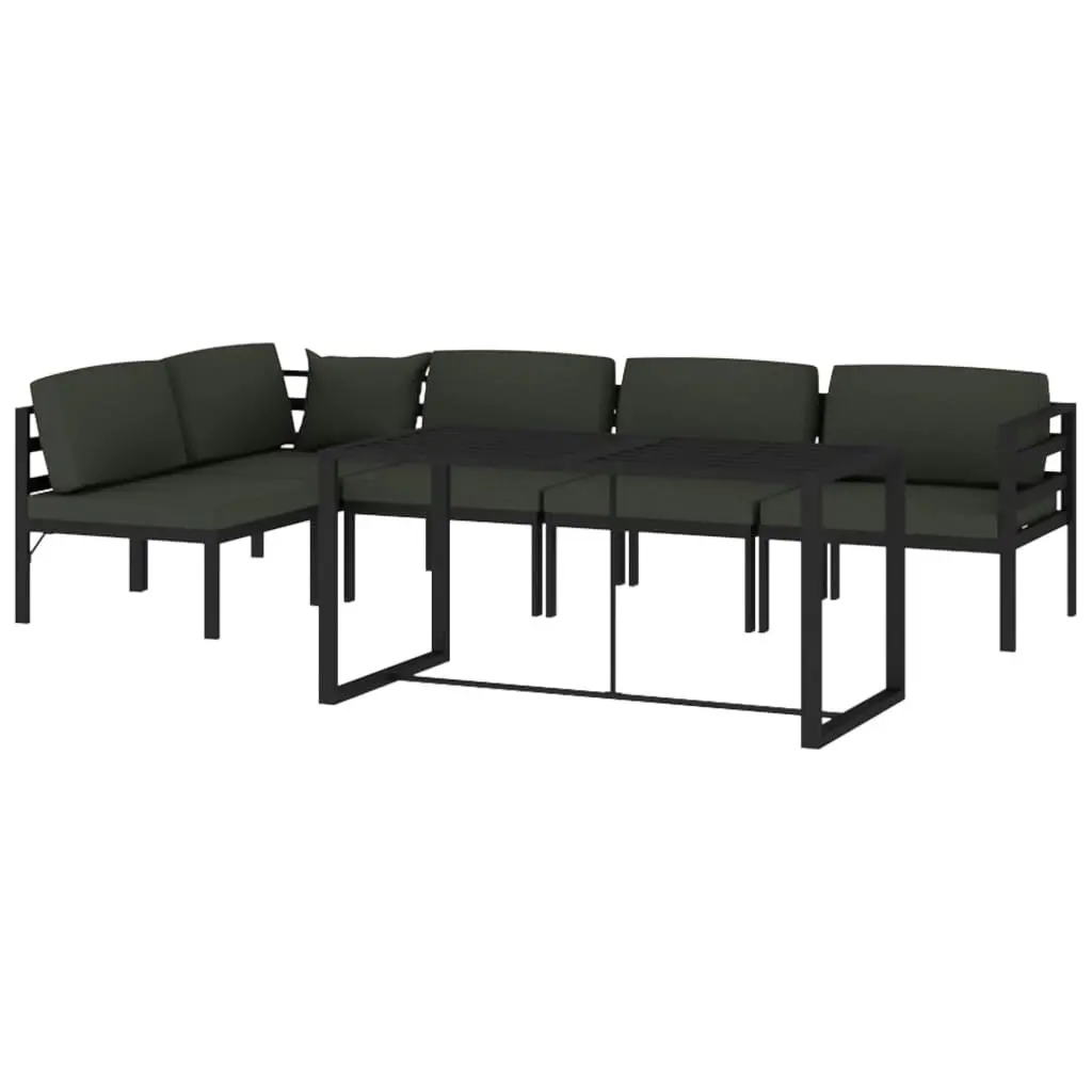 6 Piece Garden Lounge Set with Cushions Aluminium Anthracite 3115916