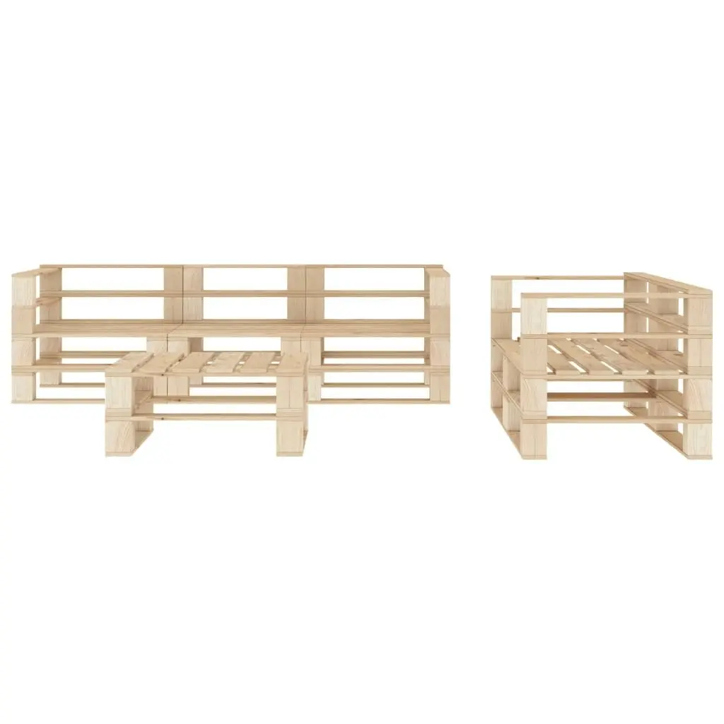 6 Piece Garden Lounge Set Pallets Wood 3052161