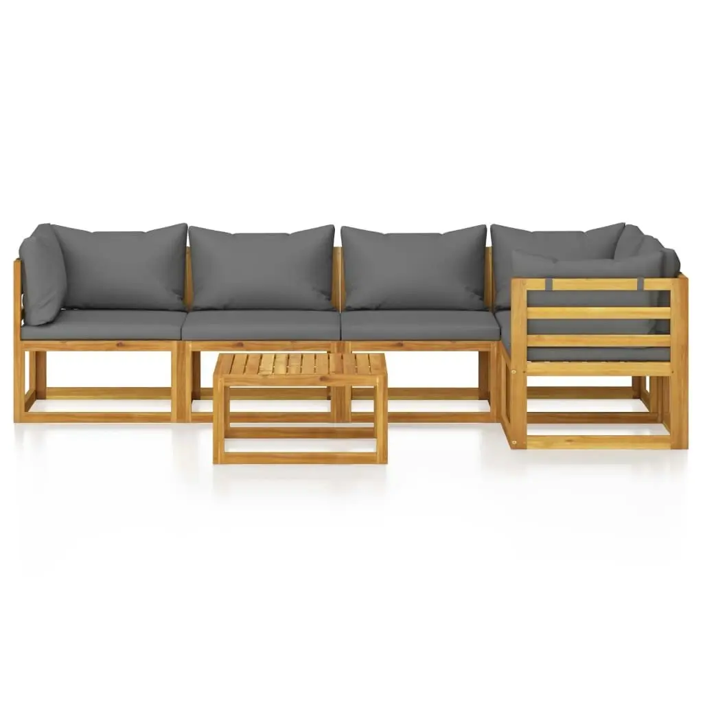 6 Piece Garden Lounge Set with Cushions Solid Acacia Wood 3057625