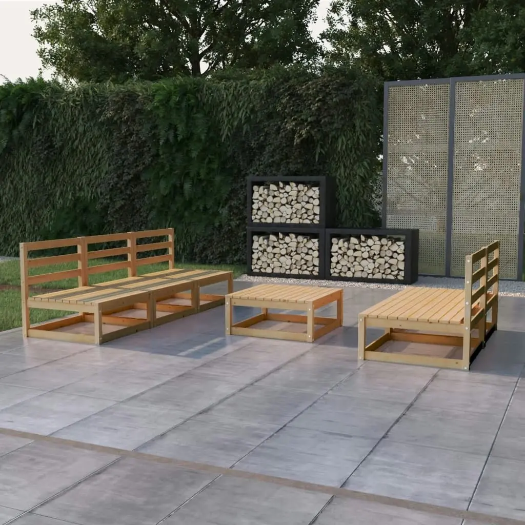 6 Piece Garden Lounge Set Solid Pinewood 3075309