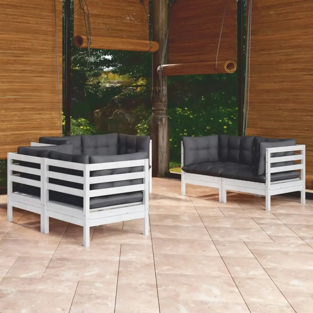 6 Piece Garden Lounge Set with Cushions Solid Pinewood 3096245