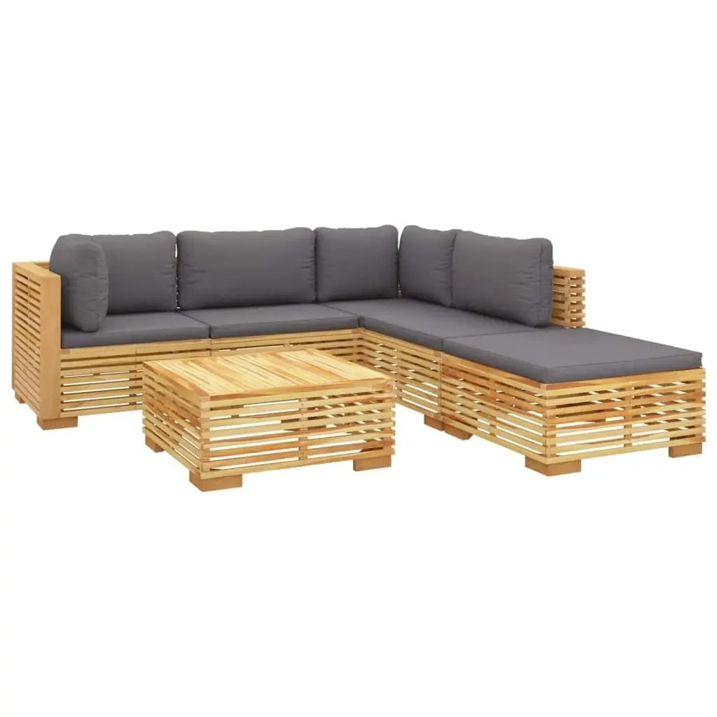 6 Piece Garden Lounge Set with Cushions Solid Wood Teak 3100860