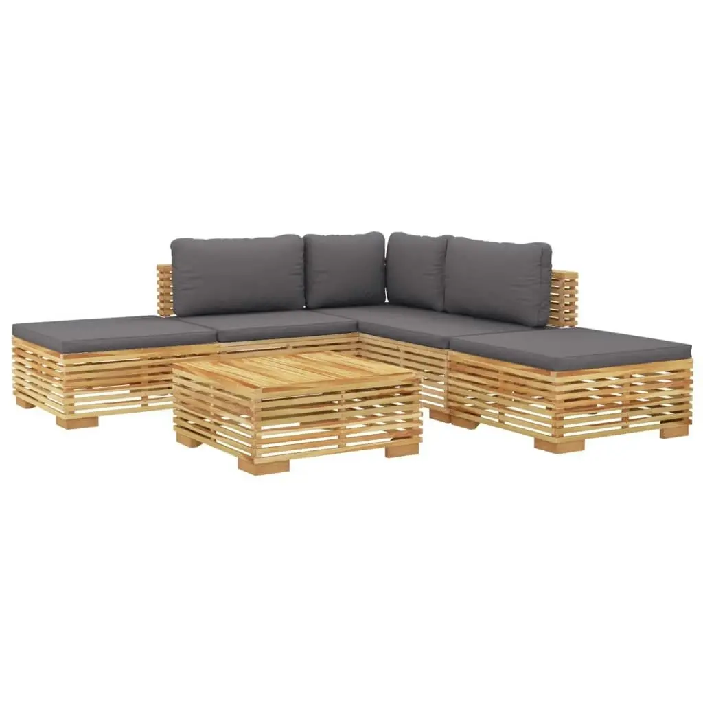 6 Piece Garden Lounge Set with Cushions Solid Wood Teak 3100854