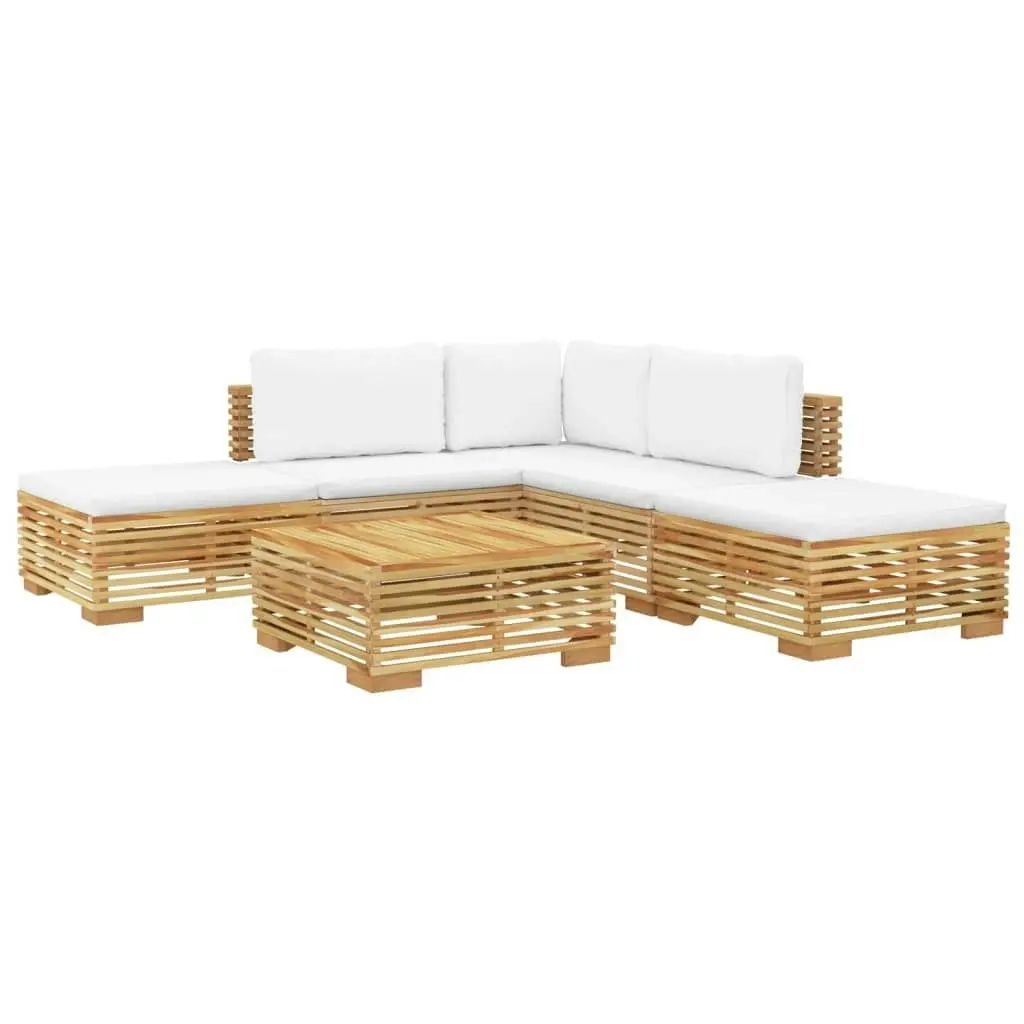 6 Piece Garden Lounge Set with Cushions Solid Wood Teak 3100853