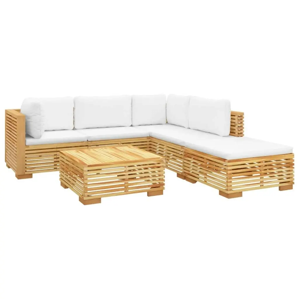 6 Piece Garden Lounge Set with Cushions Solid Wood Teak 3100859