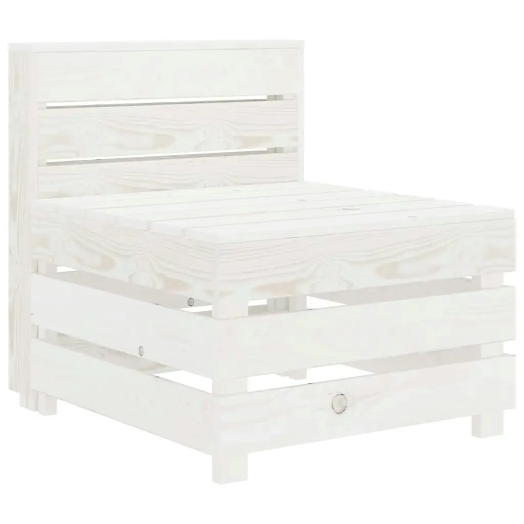 6 Piece Garden Pallet Lounge Set Wood White 3072321