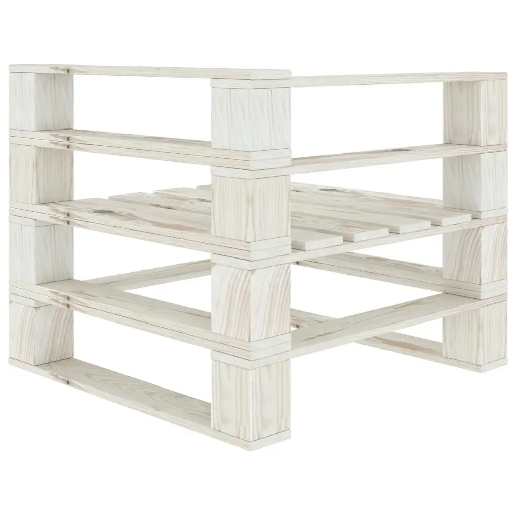 6 Piece Garden Pallet Lounge Set Wood White 3072239