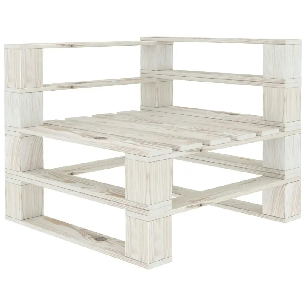 6 Piece Garden Pallet Lounge Set Wood White 3072239