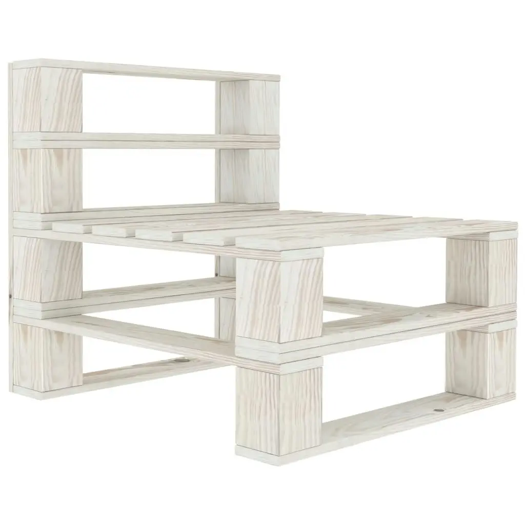 6 Piece Garden Pallet Lounge Set Wood White 3072239