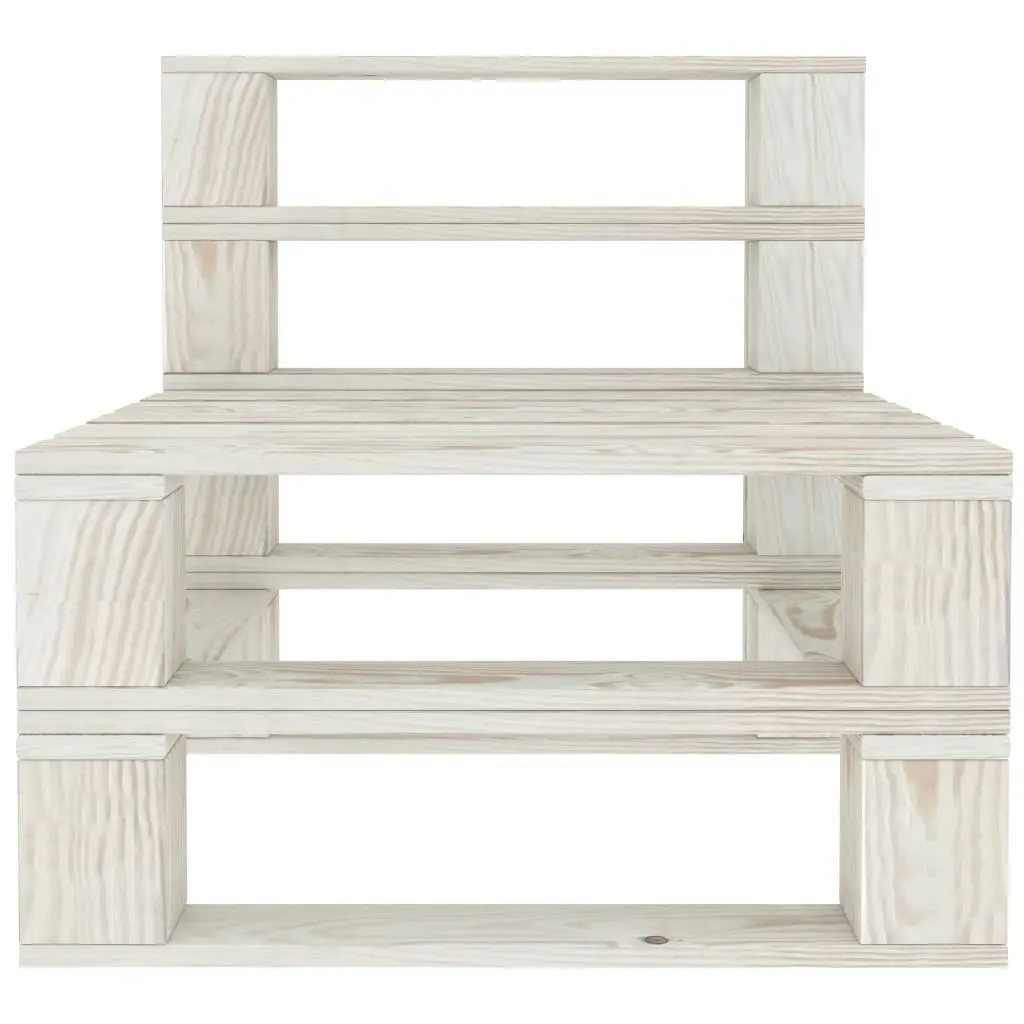 6 Piece Garden Pallet Lounge Set Wood White 3072239