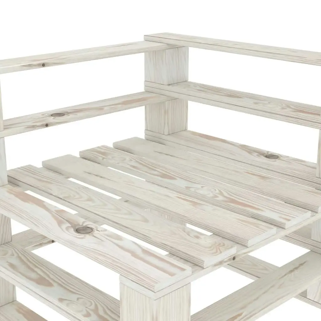 6 Piece Garden Pallet Lounge Set Wood White 3072239